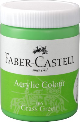 FABER-CASTELL Acrylic 140ml Jar - Grass Green 166(Set of 1, Transparent)