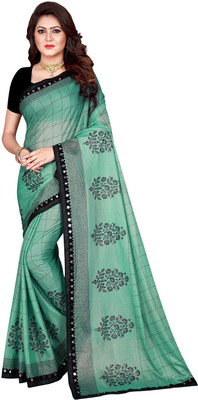 Sanskriti Designer Self Design Bollywood Silk Blend Saree(Green)