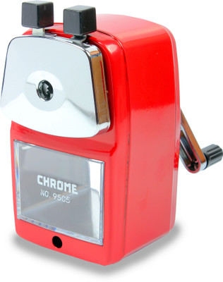 CHROME Table Single Pencil Sharpeners(Set of 1, Red)