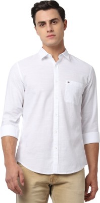 Peter England Men Self Design Casual White Shirt