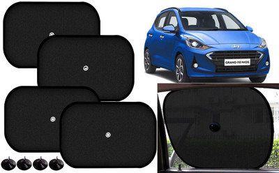 Auto Kite Side Window Sun Shade For Hyundai Grand i10(Black)