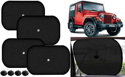 Auto Kite Side Window Sun Shade For Mahindra Thar(Black)