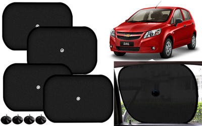Auto Kite Side Window Sun Shade For Chevrolet Sail Hatchback(Black)