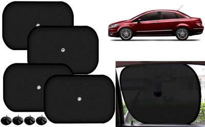 Auto Kite Side Window Sun Shade For Fiat Linea(Black)