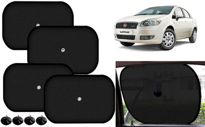 Auto Kite Side Window Sun Shade For Fiat Linea Classic(Black)