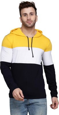 CRYPTIC BY CRYPTIC CLUB Colorblock Men Round Neck Yellow, White T-Shirt