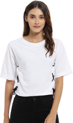 CAMPUS SUTRA Casual Regular Sleeve Printed Women White Top