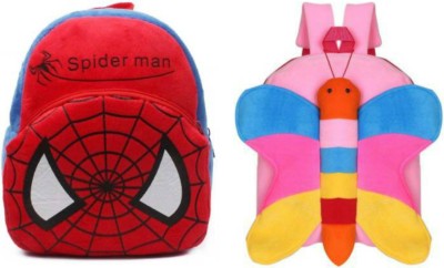 VIRAAJ COLLECTION SPIDERMAN-BUTTERFLY Bag Soft Material School Bag For Kids Plush Backpack Cartoon Toy | Children's Gifts Boy/Girl/Baby/ Decor School Bag For Kids(Age 2 to 6 Year) and Suitable For Nursery,UKG,NKG Student High Quality Plush Bag  School Bag(Multicolor, 12 L)