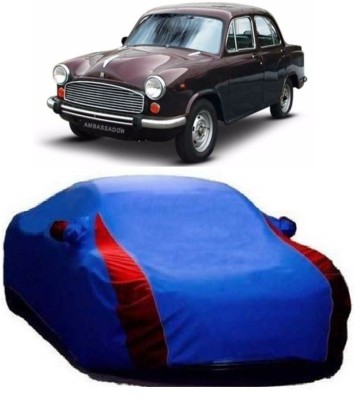 Genipap Car Cover For HM Ambassador MPFi (With Mirror Pockets)(Blue)