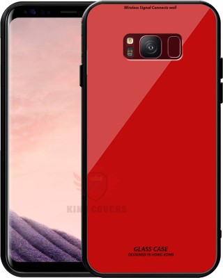 KING COVERS Back Cover for Samsung Galaxy S8 Plus Luxurious 9H Toughened Glass Back Case Shockproof TPU Bumper Cover(Red, Dual Protection, Pack of: 1)