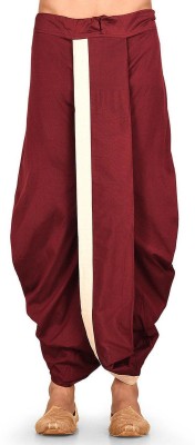 ARISHA Mens Cotton Silk Maroon Dhoti Solid Men Dhoti