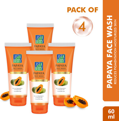 ASTABERRY Papaya  60ml (Pack of 4)Reduces Pigmentation Face Wash(200 ml)