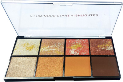 MYEONG PERFECT MATTE FINISH 8 COLOR LONG LASTING HIGHLIGHTER PALETTE Highlighter(MULTI-COLOR)