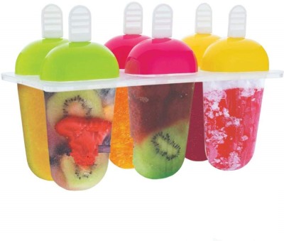 SEAHAVEN Ice Pop Makers Ice Pop Molds Kulfi Maker Mould, Plastic Reusable Popsicle Molds Candy Maker Plastic Popsicle Mold, Kids Ice Cream Tray Holder Multicolor Plastic Ice Cube Tray(Pack of1)