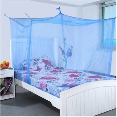 jim-Dandy Polyester Adults Washable Premium soft Mosquito net double bed (6*6) Mosquito Net(Blue, Bed Box)