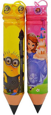 Johnnie Boy stationary pencil shape Art Polyester Pencil Boxes(Set of 2, Multicolor)