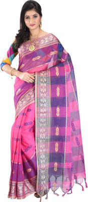Dipali Enterprise Woven Tant Viscose Rayon, Georgette Saree(Orange)