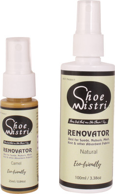 Shoe Mistri Shoe Renovator Combo (Natural & Camel) Shiner(Suede, Nubuck, Synthetic Leather, Leather, Velour, Nylon, Natural)