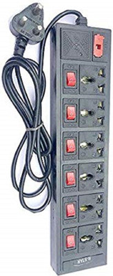 Skeisy amor benison 6*6 Mini Strip Cord;Surge Protector with switch 240v 6  Socket Extension Boards(Black, 3.6 m)