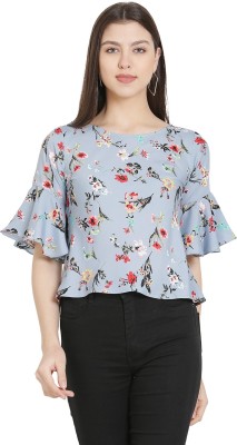FORELEVY Casual Bell Sleeve Printed Women Multicolor Top