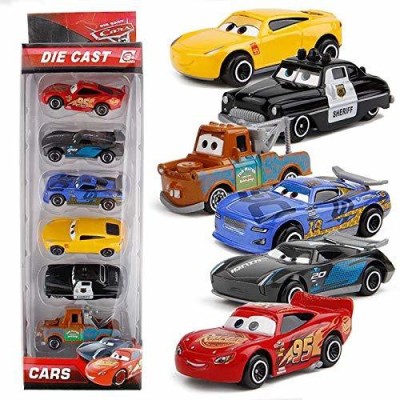 PP SONS Metal Die-cast McQueen Black Storm Pullback 6 pcs car Set, Die cast metal cars,(Multicolor, Pack of: 6)