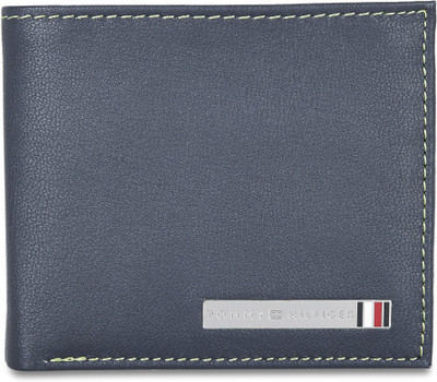 TOMMY HILFIGER Men Casual Blue Genuine Leather Wallet(4 Card Slots)