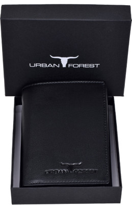 74% OFF on Urban Forest Men Casual, Formal Black Genuine Leather Wallet(9 Card Slots)
