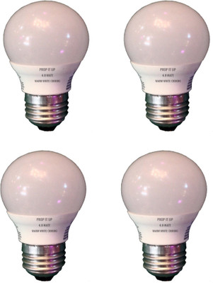 Prop It Up 4.9 W Basic Round E27 LED Bulb(Yellow, Pack of 2)