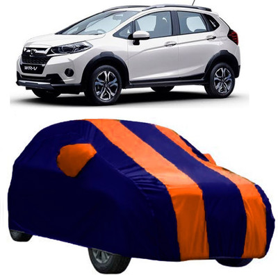 AutoCover Car Cover For Honda WRV (With Mirror Pockets)(Orange, Blue)