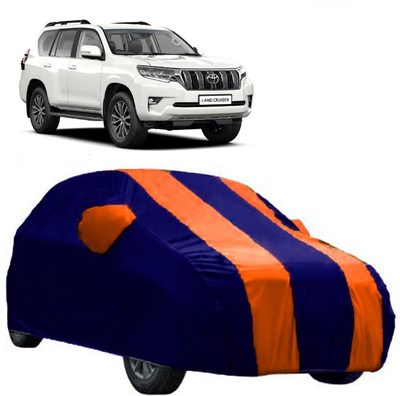AutoCover Car Cover For Toyota Cruiser (With Mirror Pockets)(Orange, Blue)