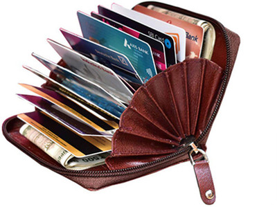 Style 98 15 Card Holder(Set of 1, Brown)