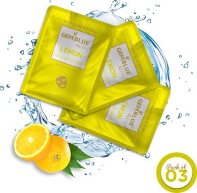 GEMBLUE BIOCARE Lemon Facial Mask Sheet Pack Of 3(20 ml)