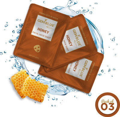 GEMBLUE BIOCARE Honey Facial Mask Sheet Pack Of 3(20 ml)