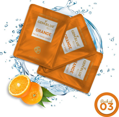 GEMBLUE BIOCARE Orange Facial Mask Sheet Pack Of 3(20 ml)