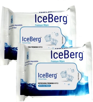 ICEBERG premium wipes Refreshing Moisturising Ice Fresh Facial Wipes(50 Tissues)