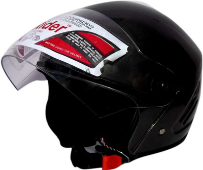 RIDER TECH OPEN FACE Motorbike Helmet(Black)
