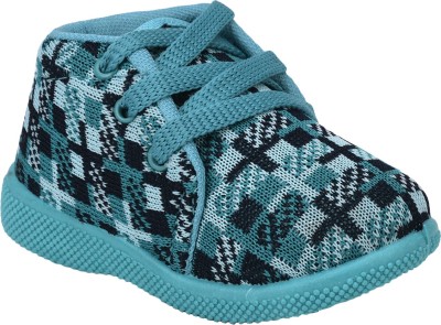 J0YJ0 Boys & Girls Lace Casual Boots(Light Blue, 12-15 months)