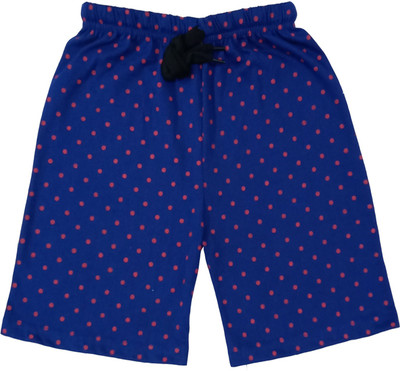 Indistar Short For Girls Casual Printed Cotton Blend(Blue, Pack of 1)