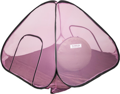 KUNKUN Cotton Adults Washable Heavy Quality Of It's Cotton Clothes With Dimension 190×210×120 Foldable Double Bed Mosquito Net Mosquito Net(Pink, Tent)