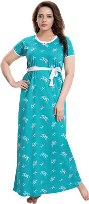 TRUNDZ Women Nighty(Blue)