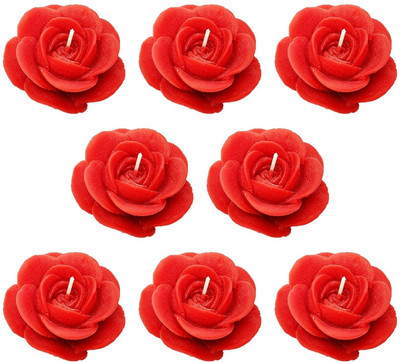 Shraddha Creation Floating Rose Flower Candle(Red, Pack of 1)