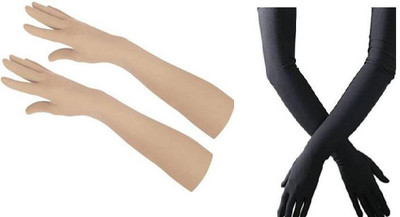 Relieco Cotton Arm Sleeve For Men & Women(Free, Black, Beige)