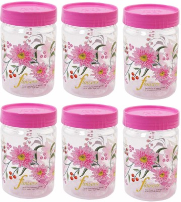 Heart Home Plastic Grocery Container  - 500 ml(Pack of 6, Pink)
