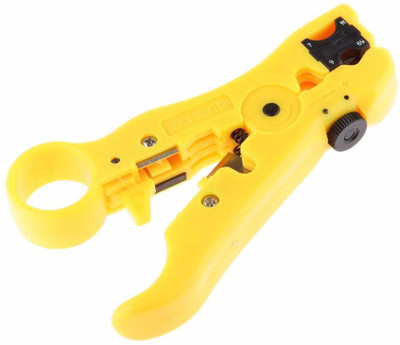 tool trust Universal Adjustable Coaxial Cable Stripper Wire Cutter - yellow Wire Cutter
