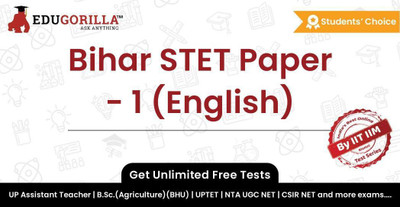 EduGorilla Bihar STET Paper - 1 (English)(Online Test Series)