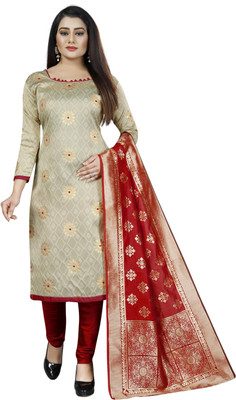 MANIKARNIKA Cotton Silk Blend Self Design Salwar Suit Material(Unstitched)