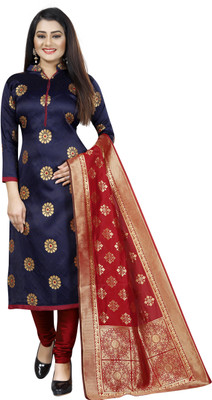MANIKARNIKA Cotton Silk Blend Self Design Salwar Suit Material(Unstitched)