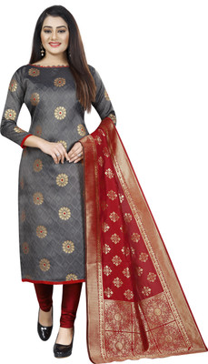 MANIKARNIKA Cotton Silk Blend Self Design Salwar Suit Material(Unstitched)
