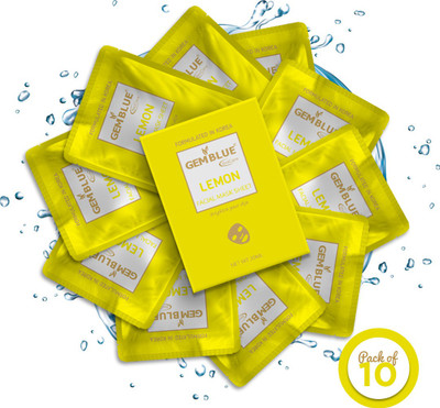 GEMBLUE BIOCARE Lemon Facial Mask Sheet Pack Of 10(20 ml)