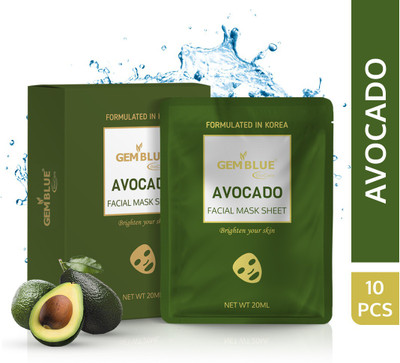 GEMBLUE BIOCARE Avocado Facial Mask Sheet Pack Of 5(20 ml)